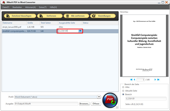 Xilisoft PDF to Word Converter Anleitung - PDF in Word konvertieren